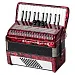 Weltmeister Perle-II-48/26-RD Perle Аккордеон 26/48/II/3, красный, с ремнями и футляром.-1